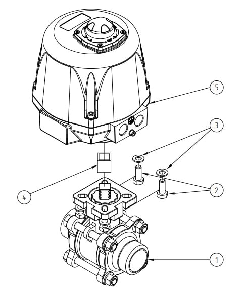 Vannes à boule motorisées à souder BW Exemplaire Process Inox