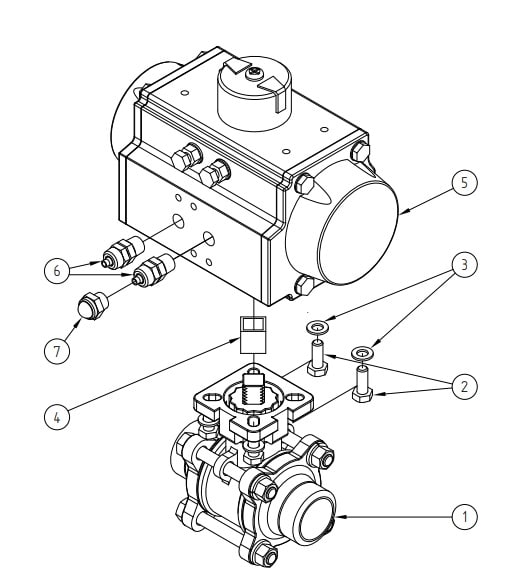 Vannes à boule motorisées à souder BW Exemplaire Process Inox